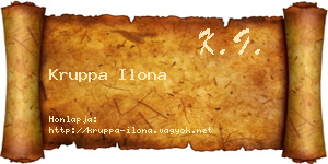 Kruppa Ilona névjegykártya